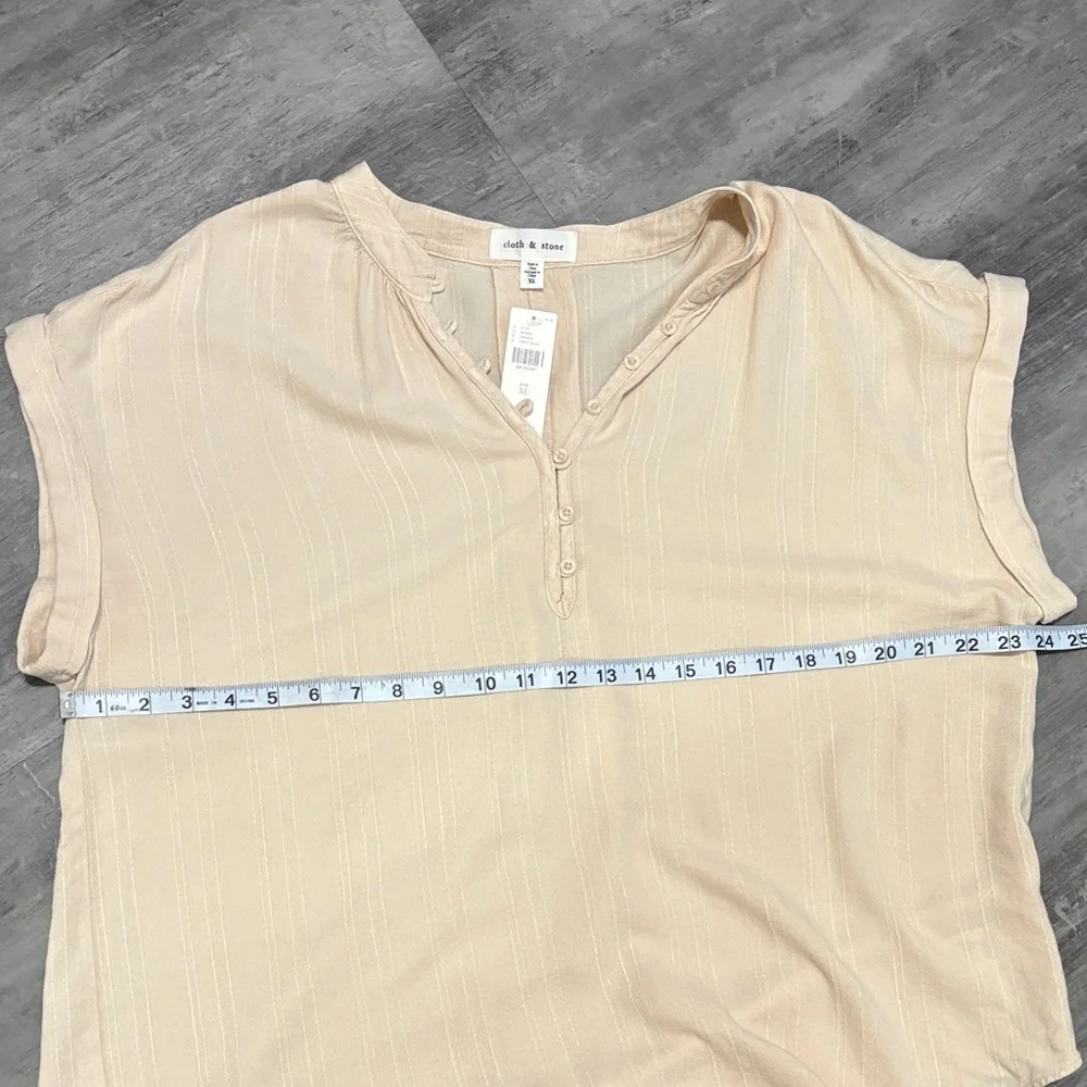 Cloth & Stone Light Beige Blouse New with Tags Size XL - Picture 8 of 9